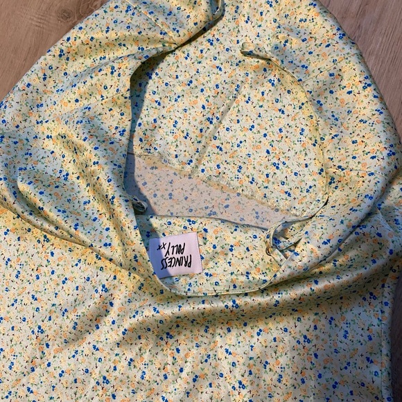 Princess Polly After Thought Green Floral Mini Slip Dress Summer Y2K Mini Size 6 - Picture 11 of 11